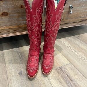 Red leather Corral Western Cowboy Boots